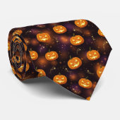 Bokeh Halloween | Glowing Jack-O’ Lantern (4) ネクタイ (ロール)