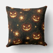 Bokeh Halloween Seamless | Glowing Jack-O’ Lantern クッション (裏面)