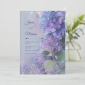Bokeh Lavender Hydrangea Ethereal Gold Frame 招待状 (スタンド正面)