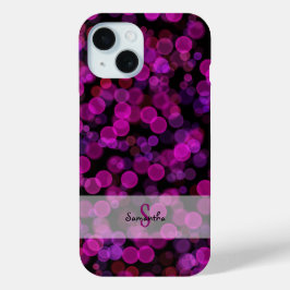 Bokeh Lights in Purple and Pink iPhone 15ケース