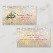 Bokeh Rolling Pin Whisk Winter Flowers Bakery 名刺 (正面/裏面)