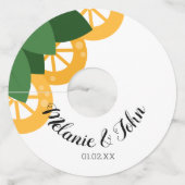 Boldなレモンのスライス - カップル名 ワイングラスタグ (正面)