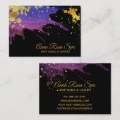*~*Boldの紫色の抽象芸術の水彩画の金ゴールドの豪華な魅力 名刺 (正面/裏面)