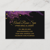 *~*Boldの紫色の抽象芸術の水彩画の金ゴールドの豪華な魅力 名刺 (裏面)