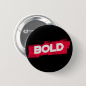 BOLDタイポグラフィーボタン – 赤と白 缶バッジ (正面&裏面)