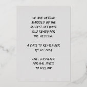 BOLD | エレガント & モダン ゴールド  セーブ・ザ・デート 箔招待状 (裏面)