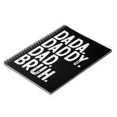 BOLD 黒 白 DADA DADDY DAD BRUH 父の日 ノートブック (左側)