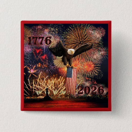Bold 1776 - 2026 アメリカ建国250周年記念 缶バッジ (正面)