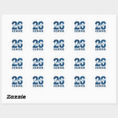 Bold “26 Senior” Blue Typography Design ラウンドシール (シート)