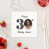 Bold 30th Birthday Party Photo スタンダードカクテルナプキン (インサイチュ)