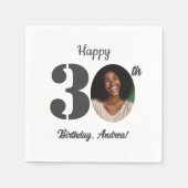 Bold 30th Birthday Party Photo スタンダードカクテルナプキン (正面)