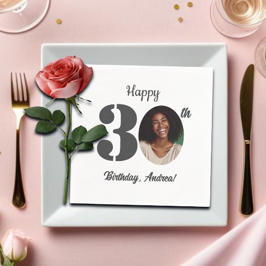 Bold 30th Birthday Party Photo スタンダードカクテルナプキン