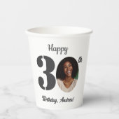 Bold 30th Birthday Party Photo 紙コップ (正面)