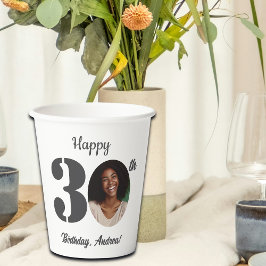 Bold 30th Birthday Party Photo 紙コップ