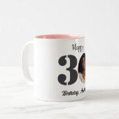 Bold 30th Birthday Photo ツートーンマグカップ (正面左)