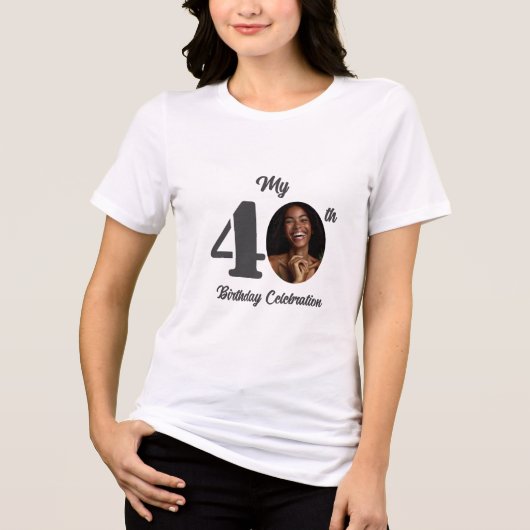 Bold 40th Birthday Photo  トライブレンドＴシャツ (正面)