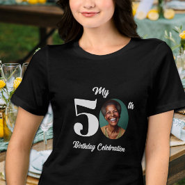 Bold 50th Birthday Photo トライブレンドTシャツ