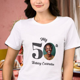 Bold 50th Birthday Photo トライブレンドTシャツ