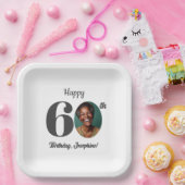 Bold 60th Birthday Party Photo ペーパープレート (パーティー)