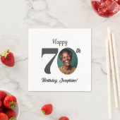 Bold 70th Birthday Party Photo スタンダードカクテルナプキン (インサイチュ)