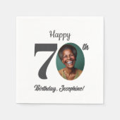 Bold 70th Birthday Party Photo スタンダードカクテルナプキン (正面)