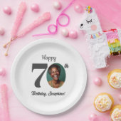 Bold 70th Birthday Party Photo ペーパープレート (パーティー)