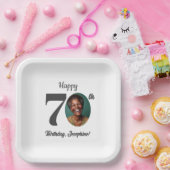 Bold 70th Birthday Party Photo ペーパープレート (パーティー)