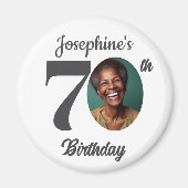 Bold 70th Birthday Party Photo Favor マグネット (正面)