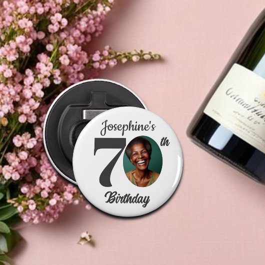 Bold 70th Birthday Party Photo Favor 栓抜き