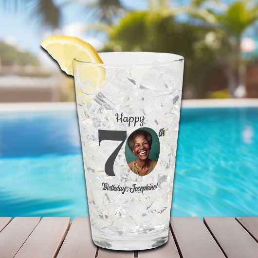 Bold 70th Birthday Photo タンブラーグラス