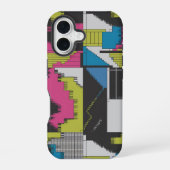 Bold 80s Abstract Geometric Pattern iPhone 16ケース (裏面)