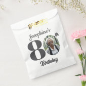 Bold 80th Birthday Party Photo  フェイバーバッグ (封をした状態)