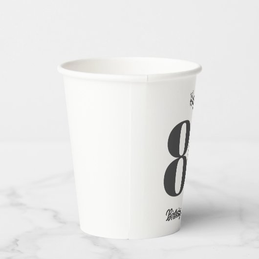 Bold 80th Birthday Party Photo 紙コップ (右)