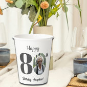 Bold 80th Birthday Party Photo 紙コップ