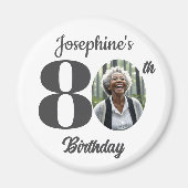 Bold 80th Birthday Party Photo Favor マグネット (正面)