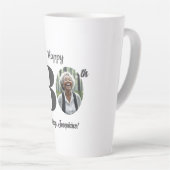 Bold 80th Birthday Photo カフェラテマグ (右アングル)