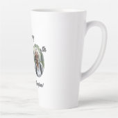 Bold 80th Birthday Photo カフェラテマグ (右)