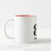 Bold 80th Birthday Photo ツートーンマグカップ (左)