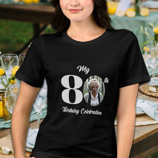 Bold 80th Birthday Photo  トライブレンドＴシャツ