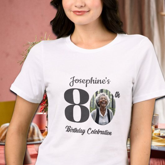 Bold 80th Birthday Photo Guests トライブレンドTシャツ