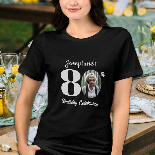 Bold 80th Birthday Photo Guests トライブレンドTシャツ