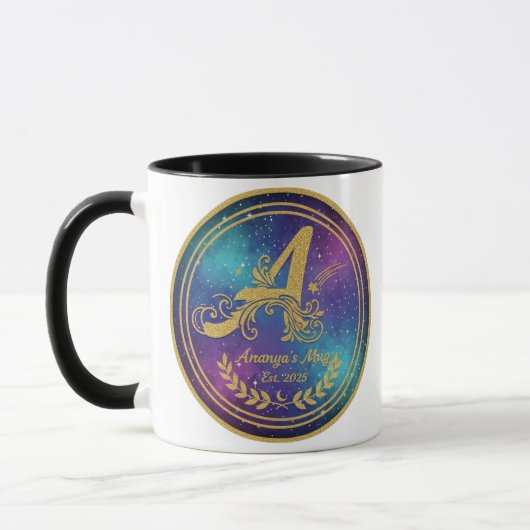 Bold 'A' Monogram Mug - Ananya's Est. 2025 Persona マグカップ (左)