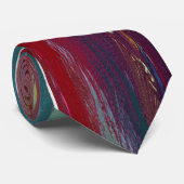 Bold Abstract Brushstroke Tie – Red, Yellow & Teal ネクタイ (ロール)