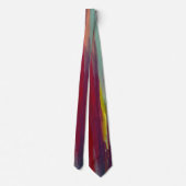Bold Abstract Brushstroke Tie – Red, Yellow & Teal ネクタイ (裏面)