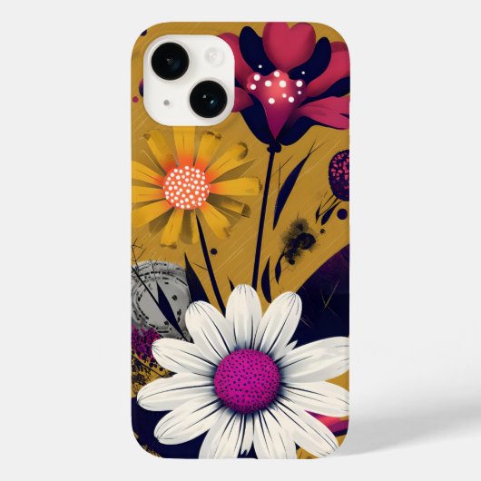 Bold Abstract Floral Art Phone Case - Vibrant Mode Case-Mate iPhoneケース (裏面)