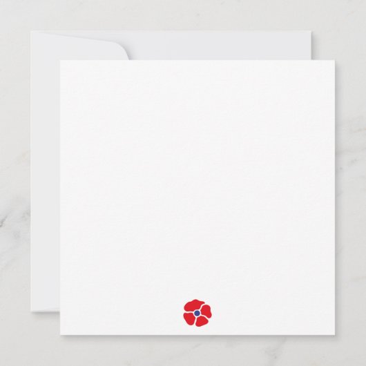 Bold Abstract Floral Flat Card with Poppy Motif (裏面)