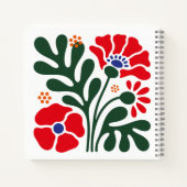 Bold Abstract Floral Notebook with Poppy Motif ノートブック (裏面)