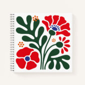 Bold Abstract Floral Notebook with Poppy Motif ノートブック (正面)