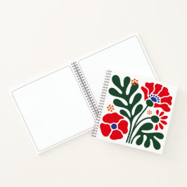 Bold Abstract Floral Notebook with Poppy Motif ノートブック