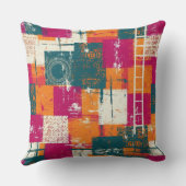 Bold Abstract Geometric - Grunge Brush Texture (1) クッション (裏面)